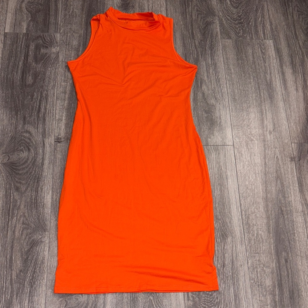 Sleeveless Orange Dress